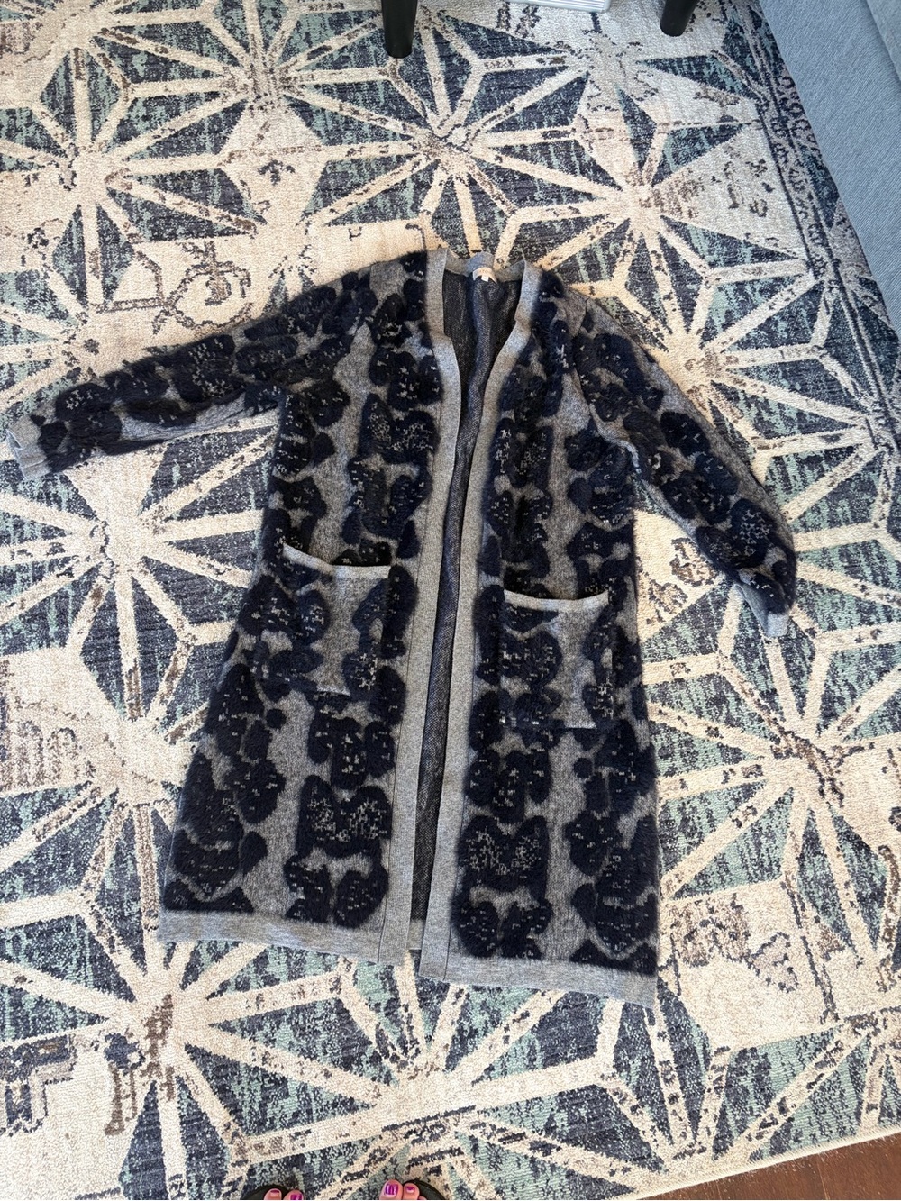 Anatomie Zendaya Python 3D Knit Long Line Duster 2 -4 Oversized - Picture 2 of 5